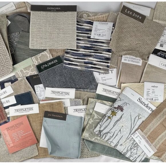 Various High End Designer Sample Swatch Lot Of 40 Upholstery Fabric Patterns - Picture 1 of 1